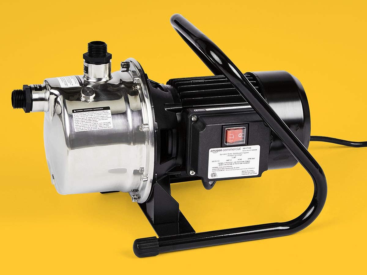 AmazonCommercial 1 HP Portable Lawn Sprinkler Pump, Stainless Steel