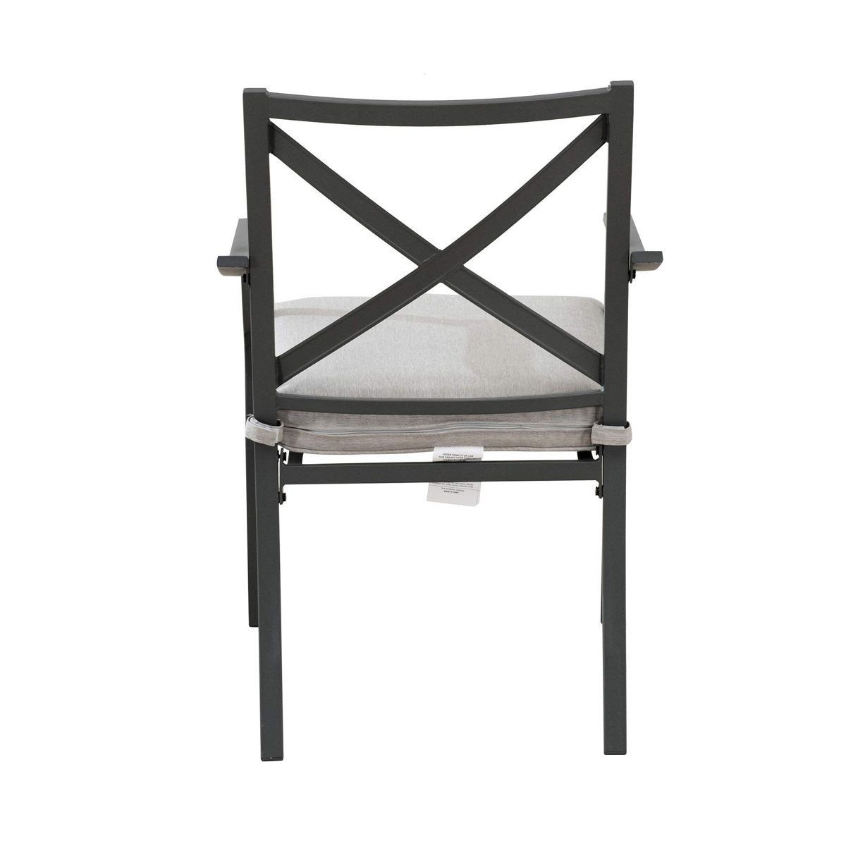 Amazon Brand - Ravenna Home Archer Steel-Framed Outdoor Patio Dining Chairs, Set of 2, 35"H, Gray (Renewed)