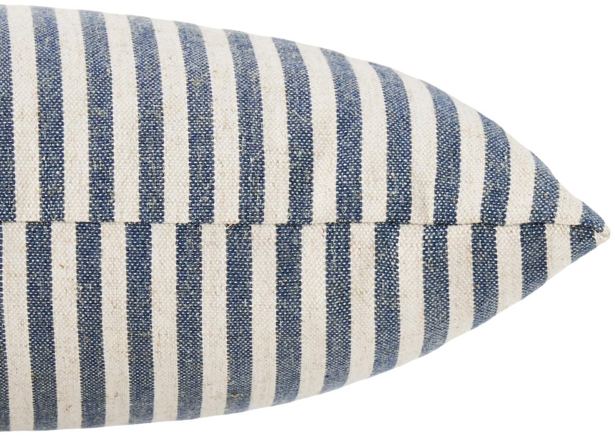 Amazon Brand – Ravenna Home Casual Striped Throw Pillow - 24 x 12 Inch, Navy