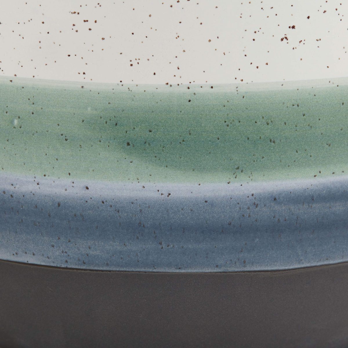 Amazon Brand – Rivet Westline Modern Indoor Outdoor Hand-Painted Stoneware Planter Flower Pot, 10"H, Teal White Blue Black