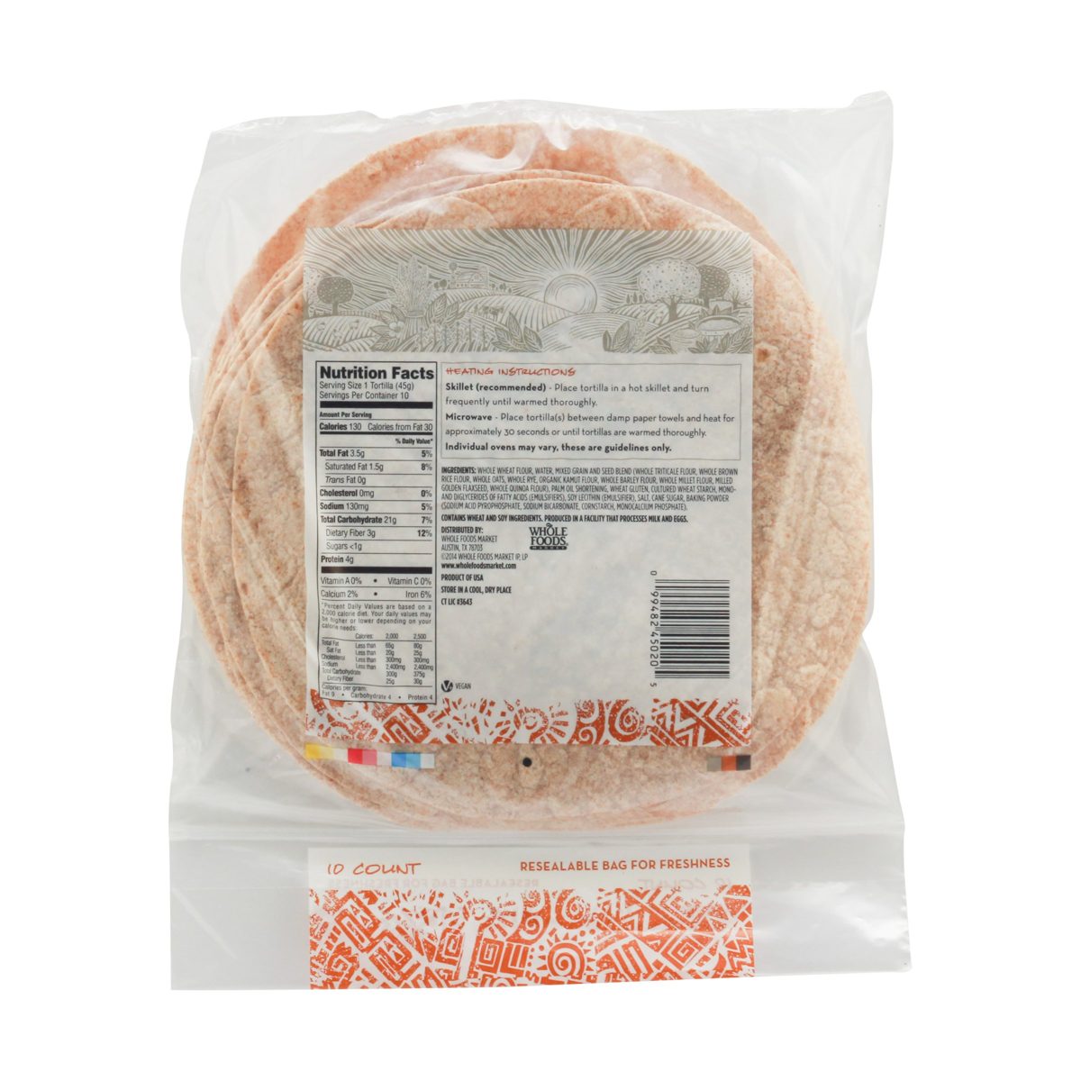 365 Everyday Value, Tortillas Multigrain, 8" , 10 CT