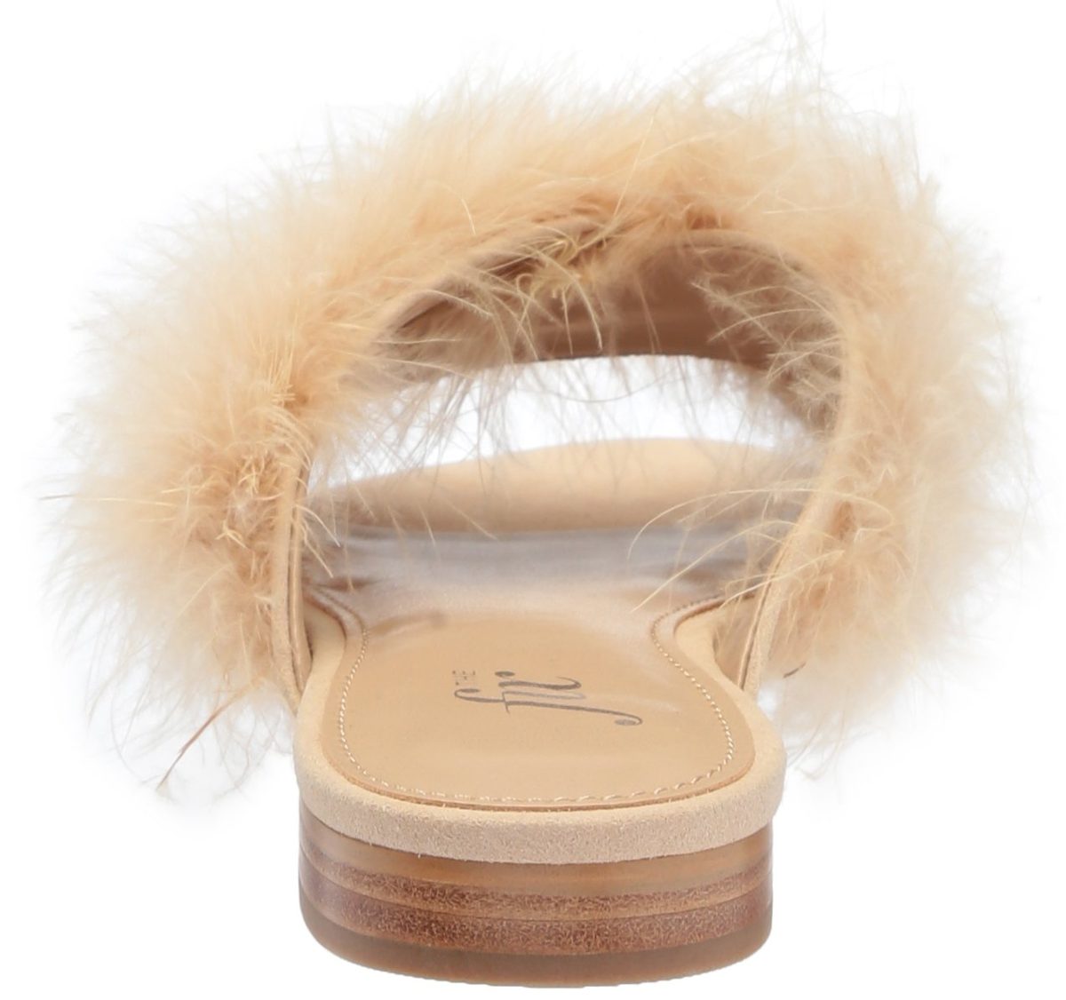 Amazon Brand - The Fix Women's Nadia Feather Slide Sandal Flat, Dove Suede, 8.5 B US