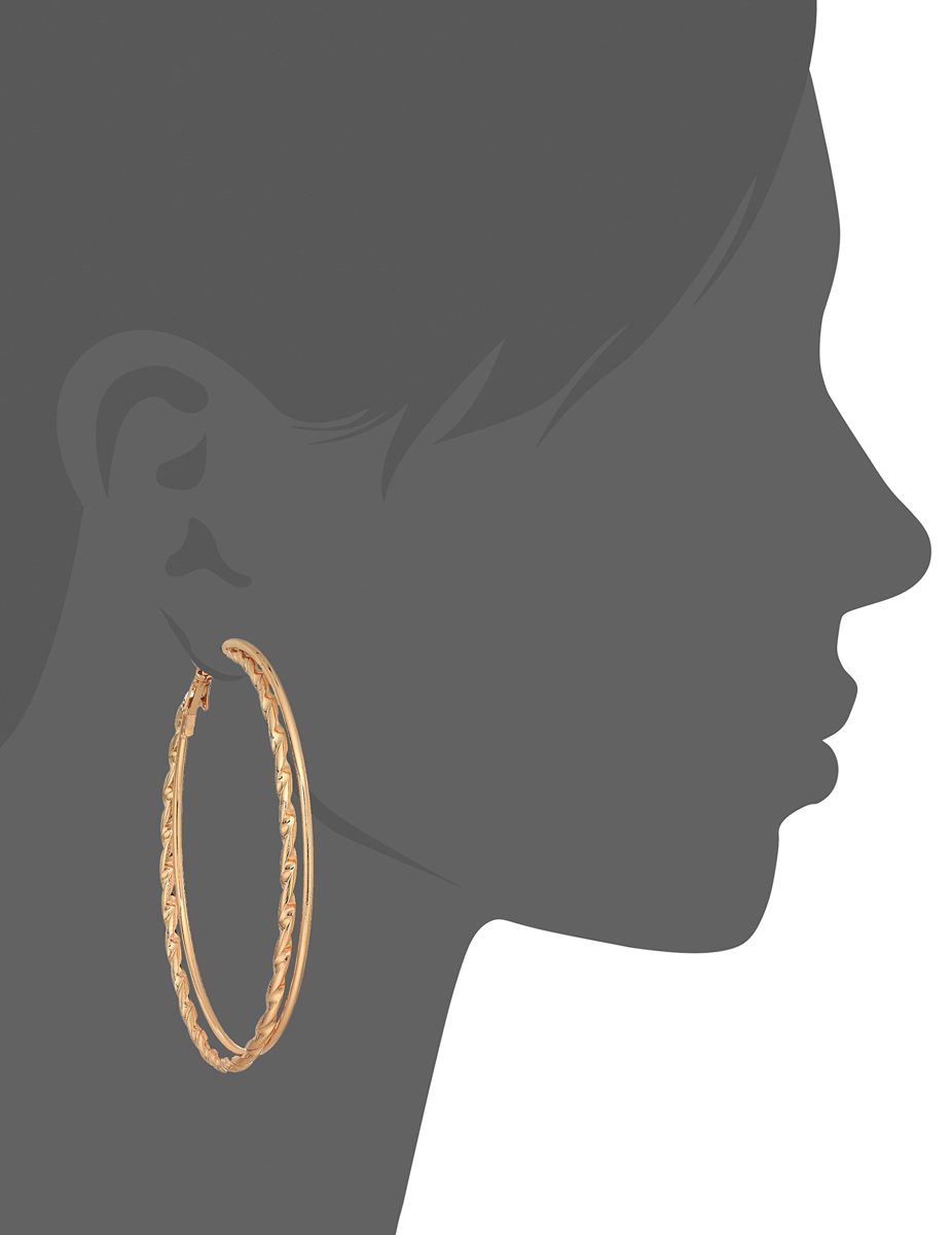 Shinny Copper Tone Hoop Earrings