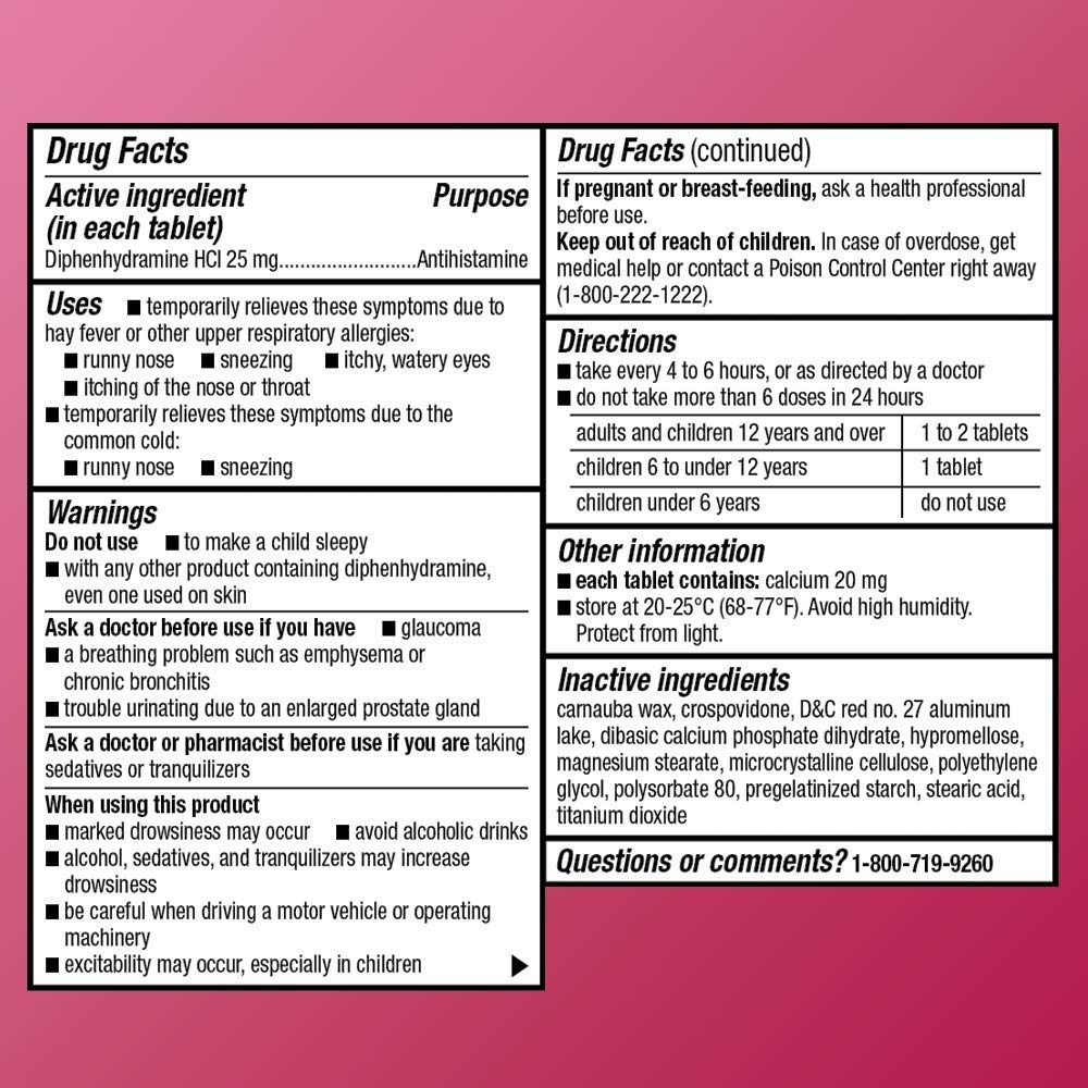 Amazon Basic Care Allergy Relief, Diphenhydramine HCl Tablets 25 mg, Antihistamine, 400 Count