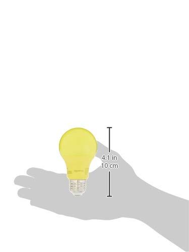AmazonBasics 60 Watt Equivalent, Non-Dimmable, A19 LED Light Bulb | Yellow, 2-Pack