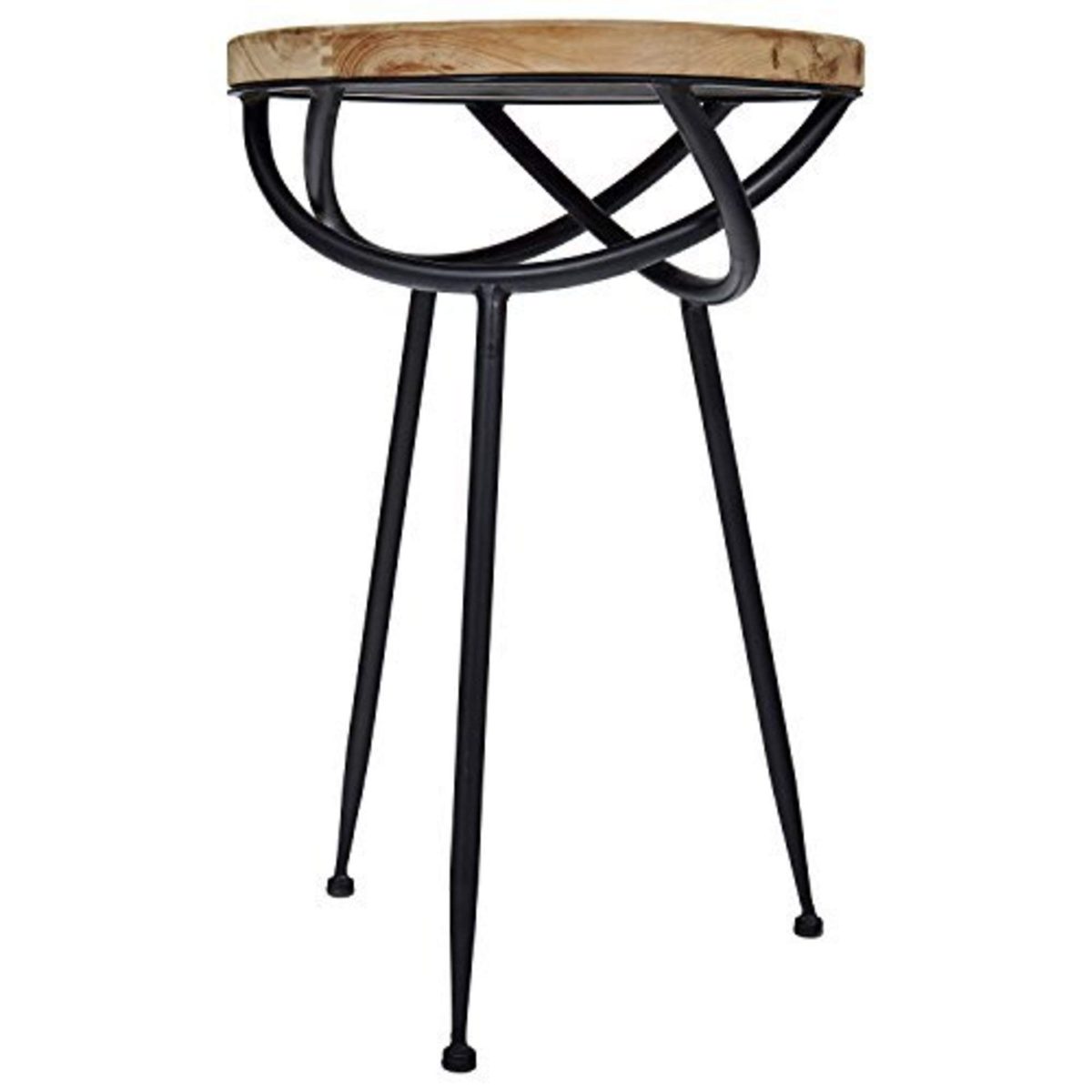 Amazon Brand – Stone & Beam Modern Rustic Wood and Metal Side End Table, 16.25" W, Natural