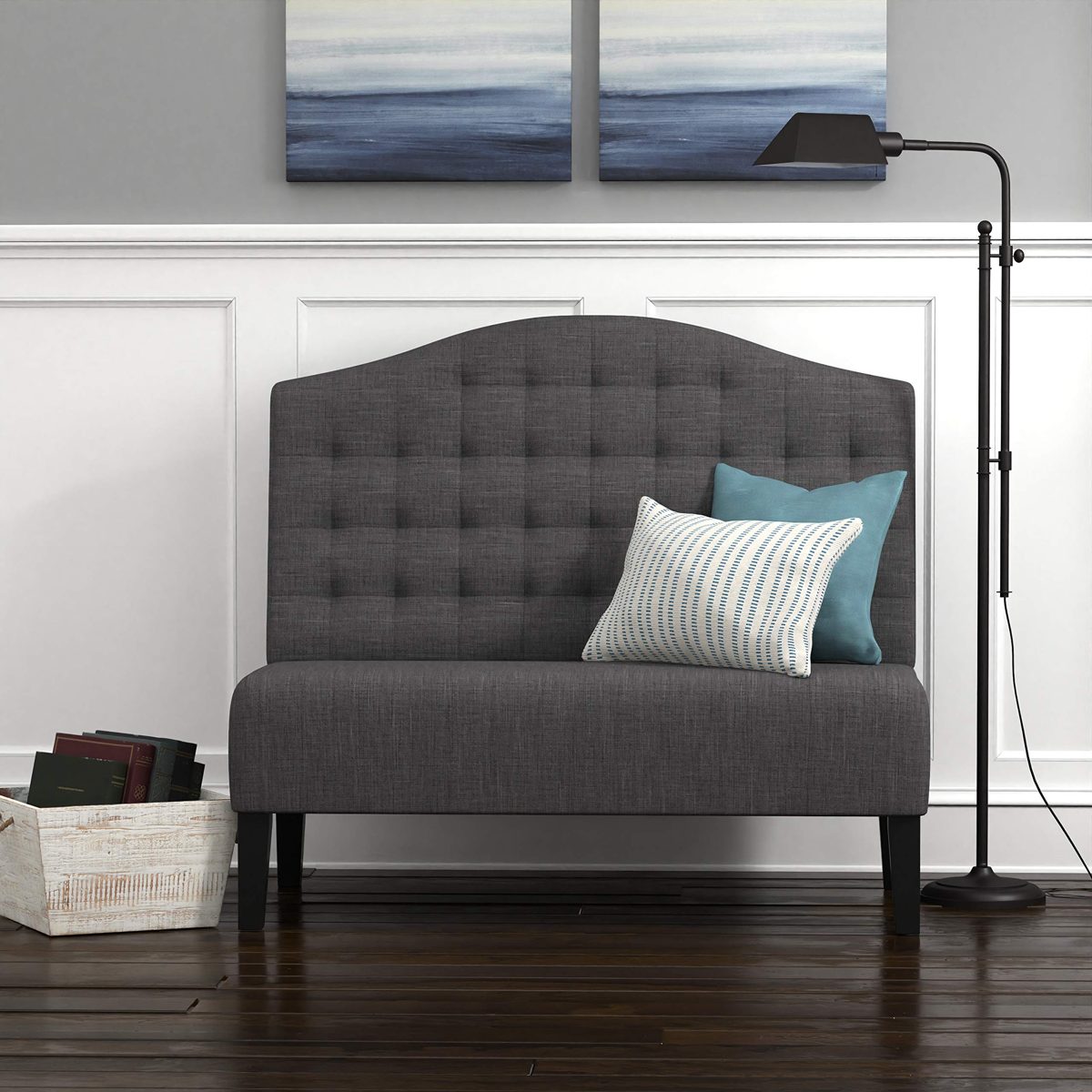 Ravenna Home Rai Tufted Arched Armless Loveseat Bench Settee