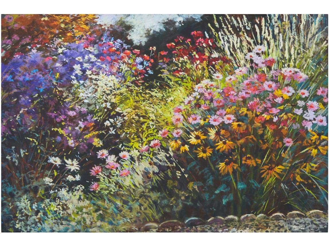 Amazon Brand – Stone & Beam Modern Impressionistic Floral Print Wall Art on Canvas, 45" x 30"