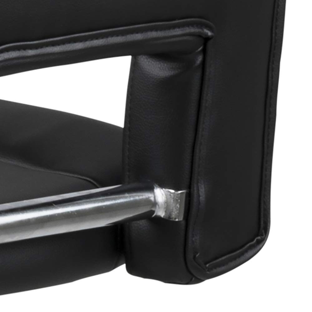 Brand of Amazon - Movian Sarnen - Set of 2 Bar Stools 52 x 41.5 x 115 cm Black PU Leather / Black Powder Coated Metal Base