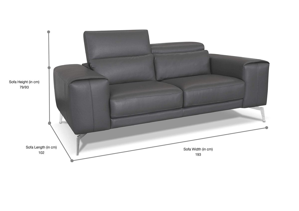 Amazon Brand - Alkove Elvas Leather Sofa, 2 Seater Maxi, Grey