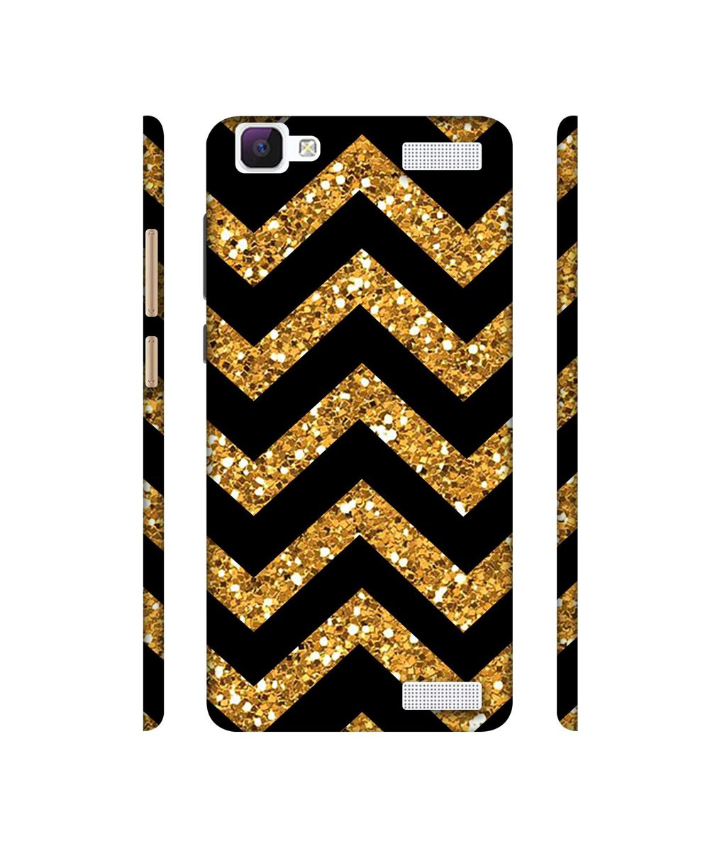 Amazon Brand - Solimo Designer Golden Zik Zak Pattern 3D Printed Hard Back Case Mobile Cover for Vivo V1 Max