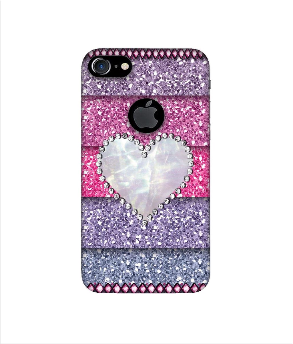 Amazon Brand - Solimo Designer Stone Heart 3D Printed Hard Back Case Mobile Cover for Apple iPhone 7 (with Logo Cut)