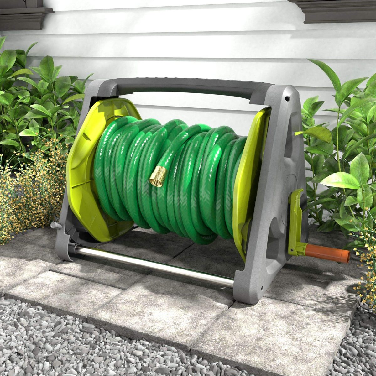 AmazonBasics Garden Tool Collection - Heavy Duty Water Hose with Brass Coupling 75ft, 5/8'', 500psi
