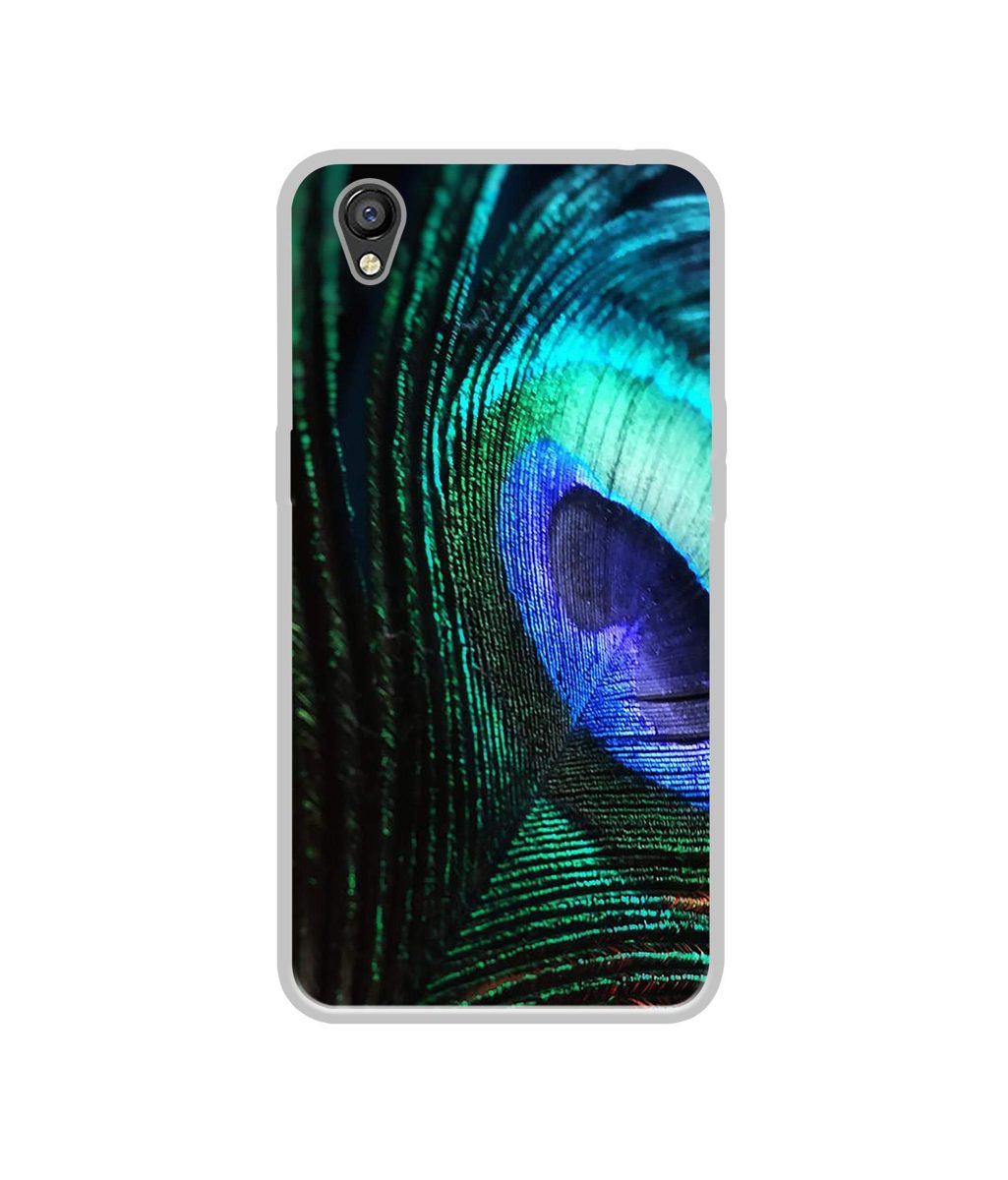 Amazon Brand - Solimo Designer Peacock Feather UV Printed Soft Back Case Mobile Cover for Oppo A37