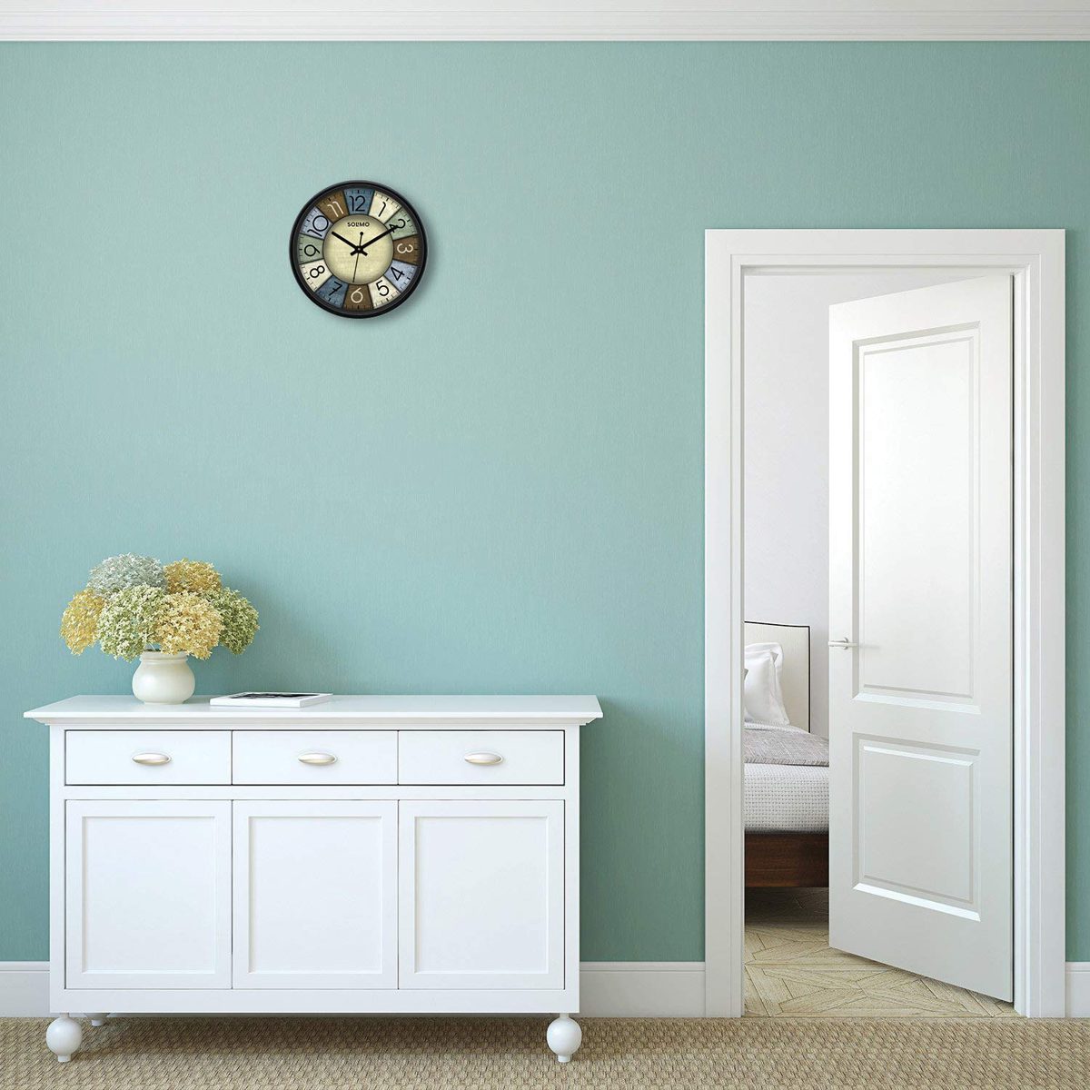 Amazon Brand - Solimo 12-inch Wall Clock - Knight Time (Silent Movement)