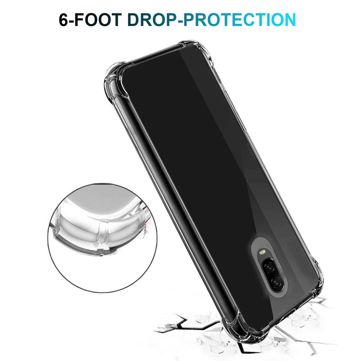 Amazon Brand - Solimo Soft & Flexible Back Phone Case for Oneplus 6T (Transparent)