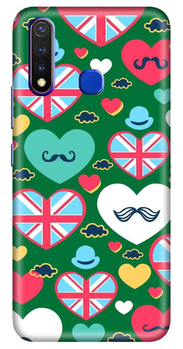Amazon Brand - Solimo Designer Cute Love Green Pattern Design 3D Printed Hard Back Case Mobile Cover for Vivo Y19 / Vivo U20