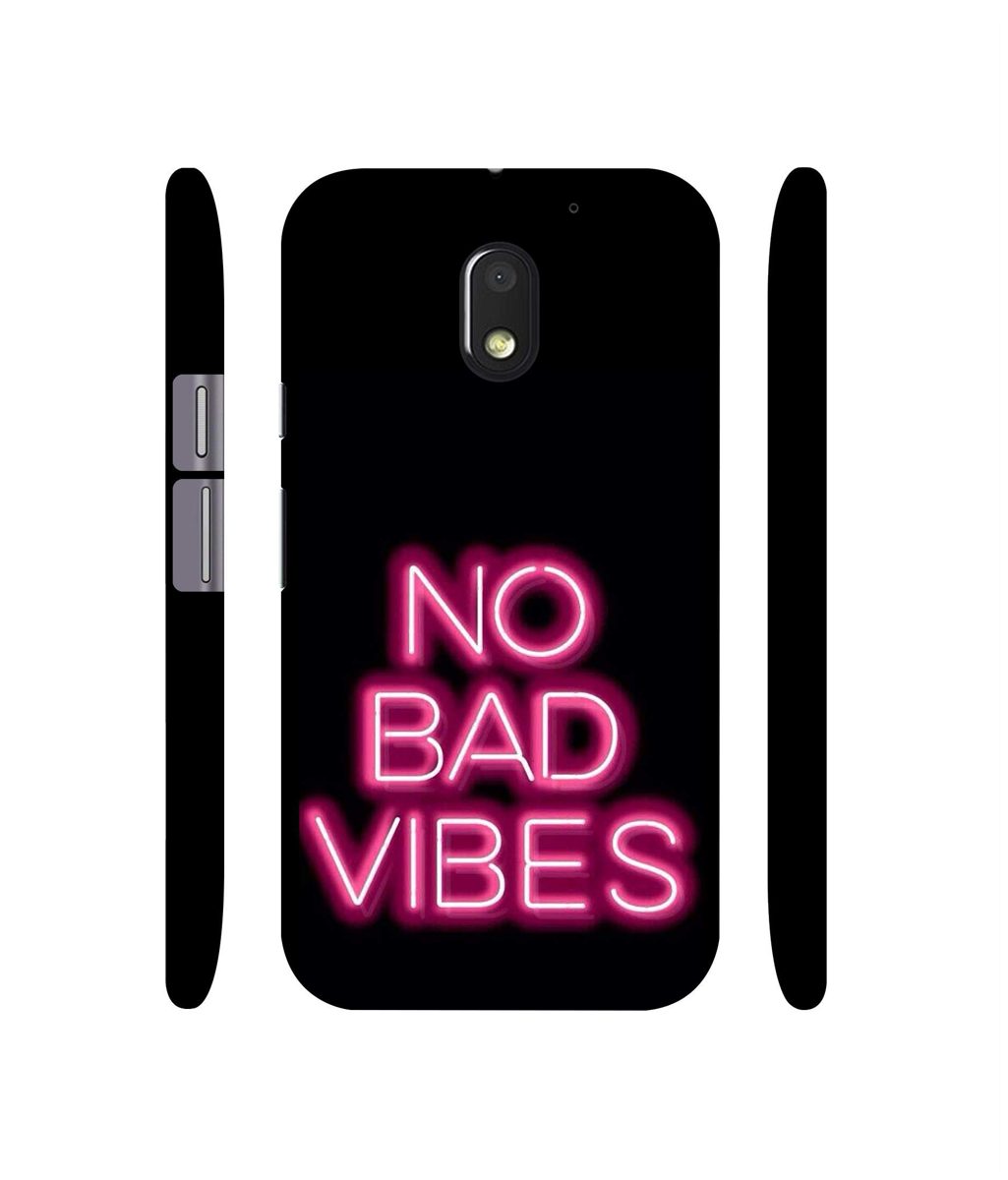 Amazon Brand - Solimo Designer No Bad Vibes 3D Printed Hard Back Case Mobile Cover for Motorola Moto E (3rd gen)