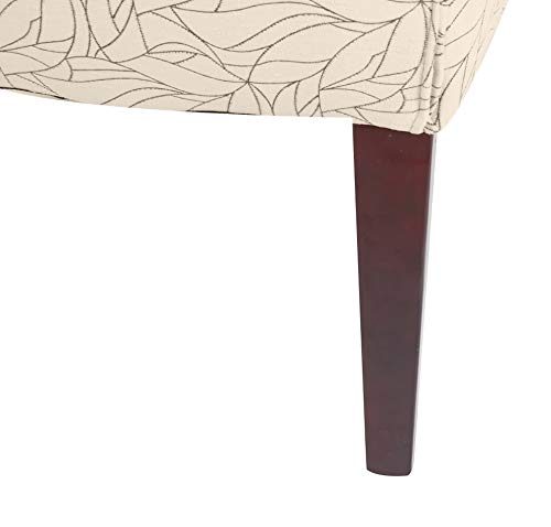 Amazon Brand – Ravenna Home Hughes Curved Back Tufted Patterned Accent Chair, 25"W, Ivory Leaf