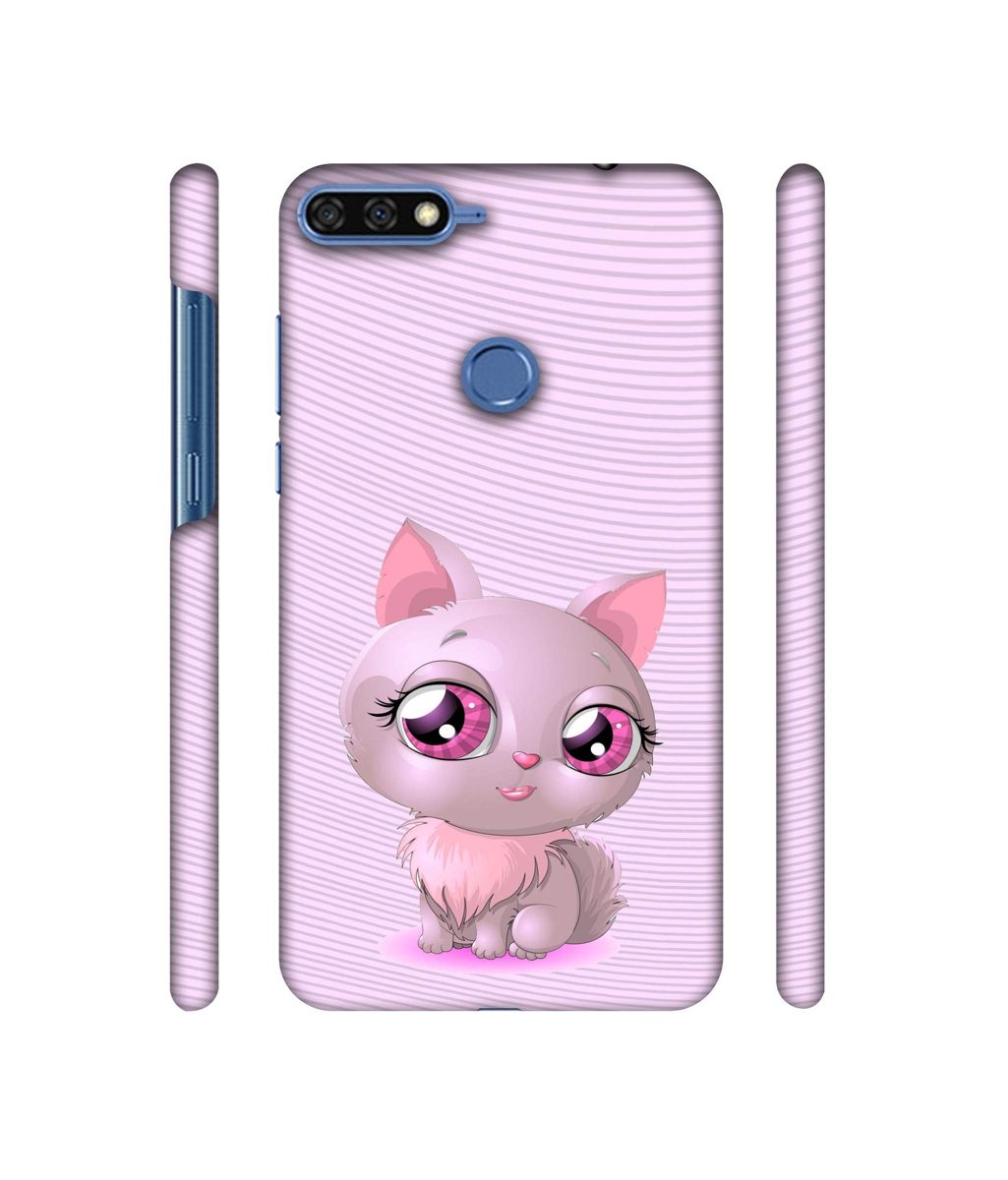 Amazon Brand - Solimo Designer Cute Pink Cat 3D Printed Hard Back Case Mobile Cover for Huawei Honor 7A