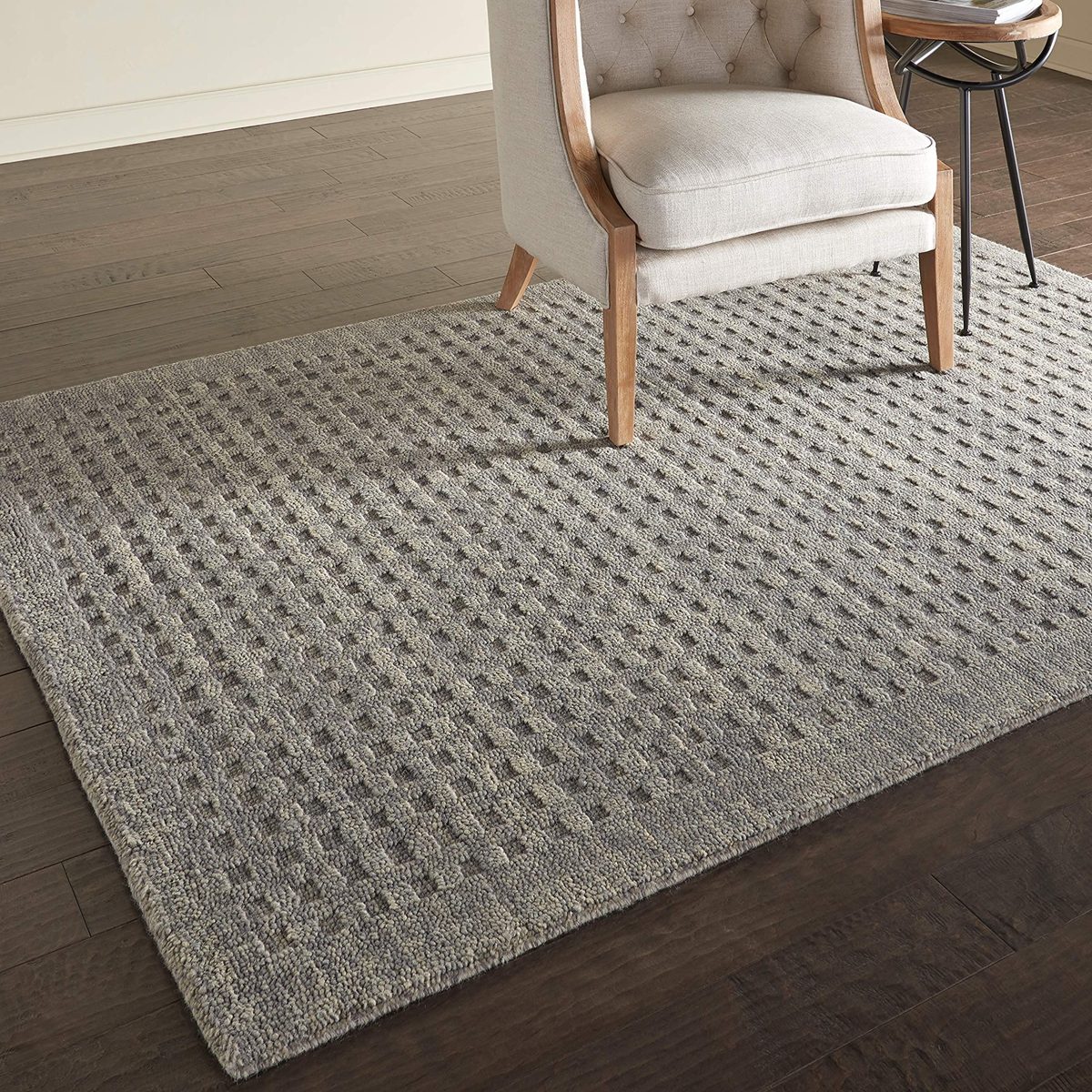 Amazon Brand – Stone & Beam Casual Geometric Wool Area Rug, 7' 6" x 5', Charcoal