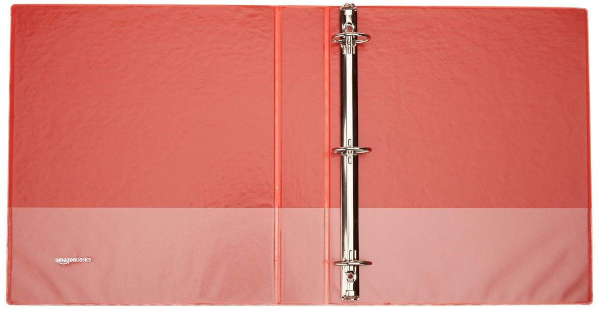 AmazonBasics 1.5-Inch Round Ring Binder, Mixed, View, 4-Pack (Renewed)