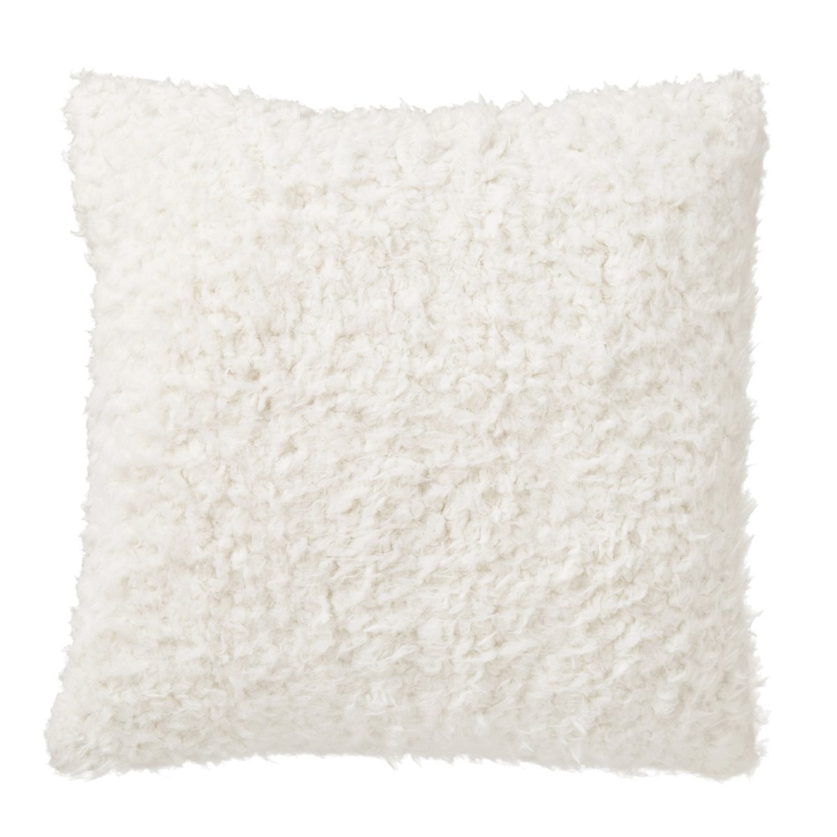 Amazon Brand – Rivet Modern Faux Fur Decorative Throw Pillow, Soft and Luxurious, 20" x 20", Ivory