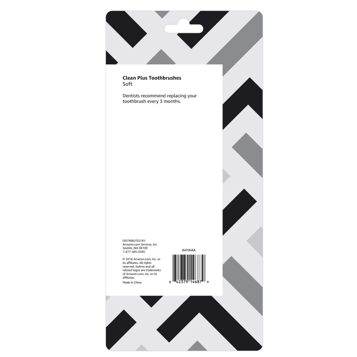 Amazon Brand - Solimo Clean Plus Toothbrushes, Pack of 10