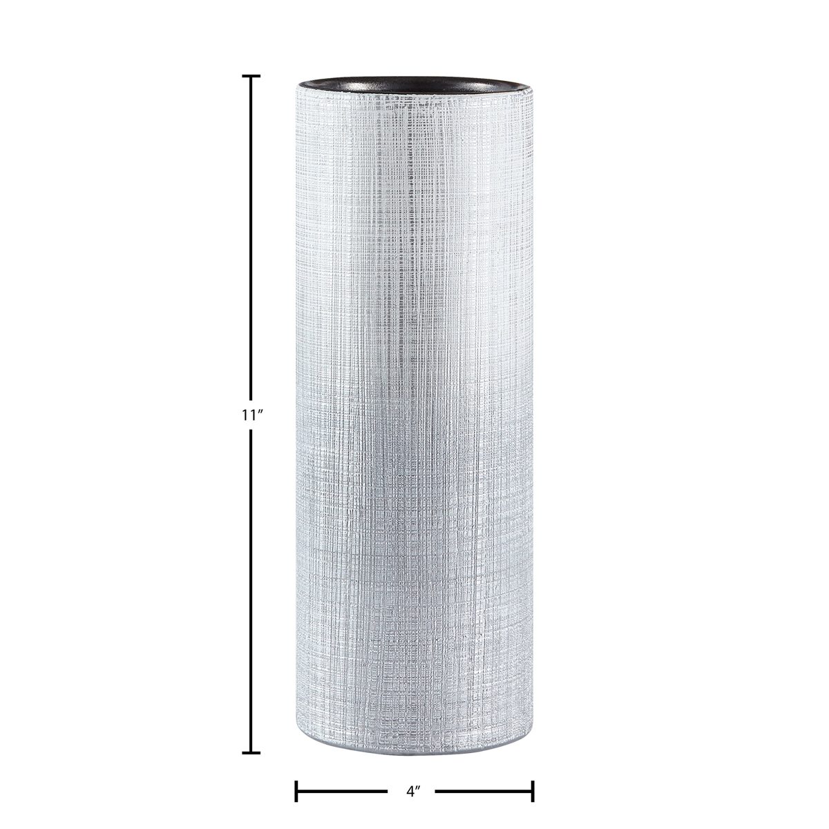 Amazon Brand – Rivet Rustic Stoneware Indoor Outdoor Flower Plant Home Decor Tall Cylinder Vase, 11"H, Silver