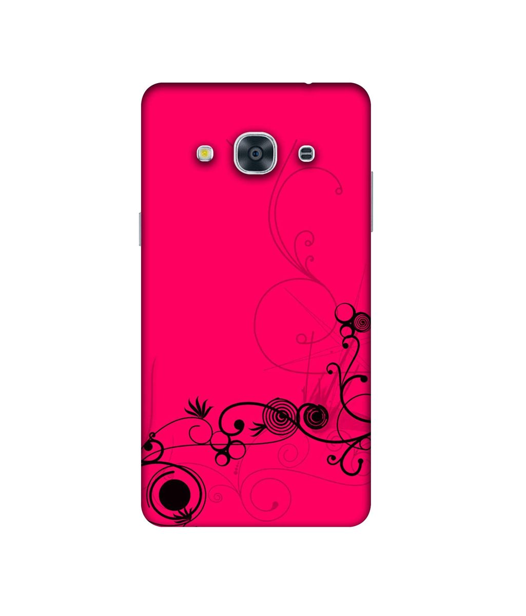 Amazon Brand - Solimo Designer Black Pattern on Pink 3D Printed Hard Back Case Mobile Cover for Samsung Galaxy J3 Pro