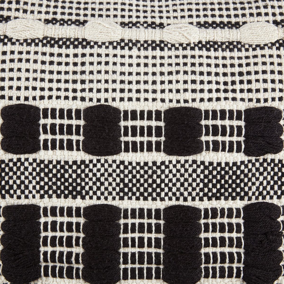 Amazon Brand – Rivet Modern 100% Cotton Tufted Contrast Decorative Throw Pillow, 17" x 17", Black White