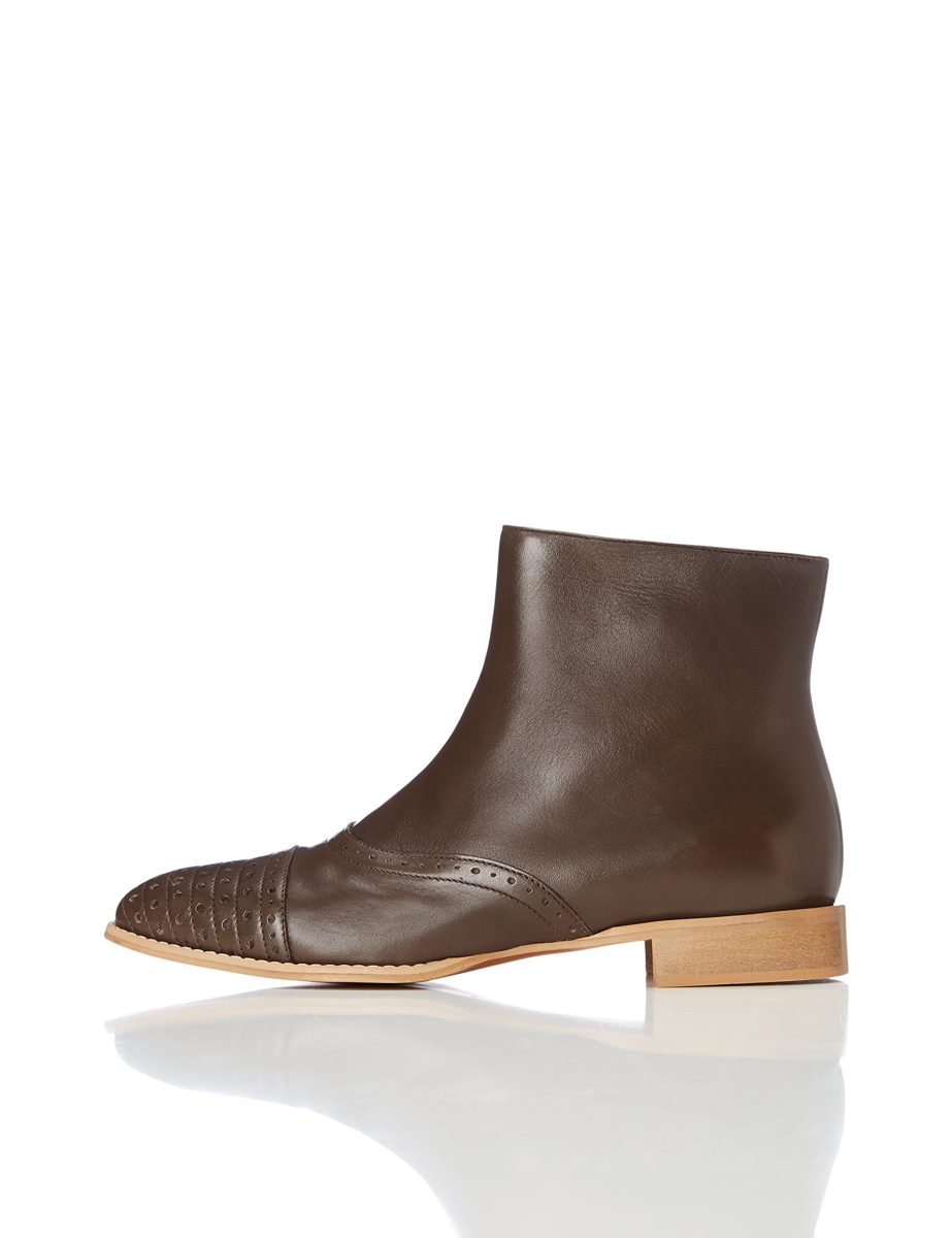 Amazon Brand - find. Women's Brogue Style Leather Ankle Boots