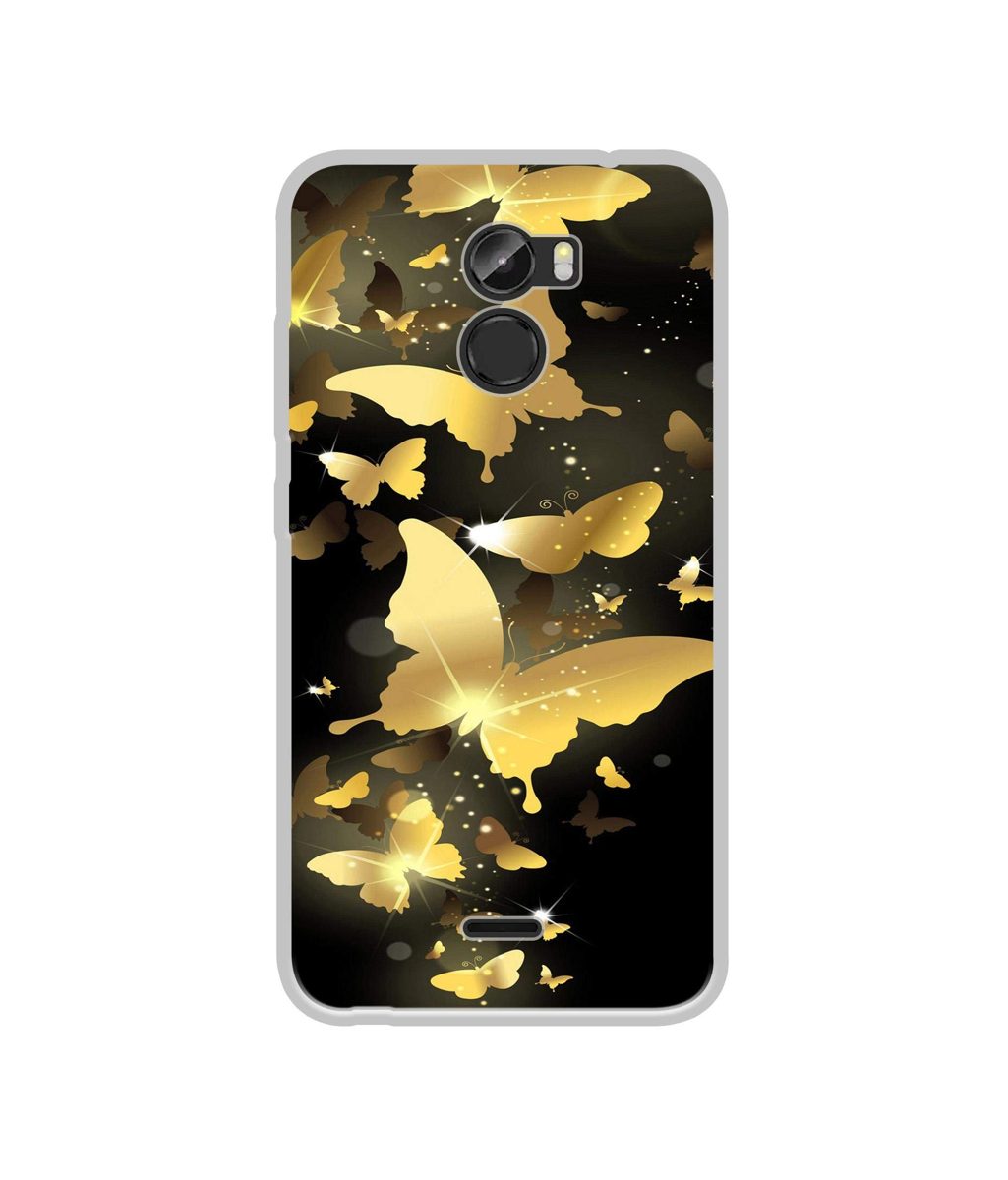 Amazon Brand - Solimo Designer Golden Butterfly Pattern UV Printed Soft Back Case Mobile Cover for Gionee X1