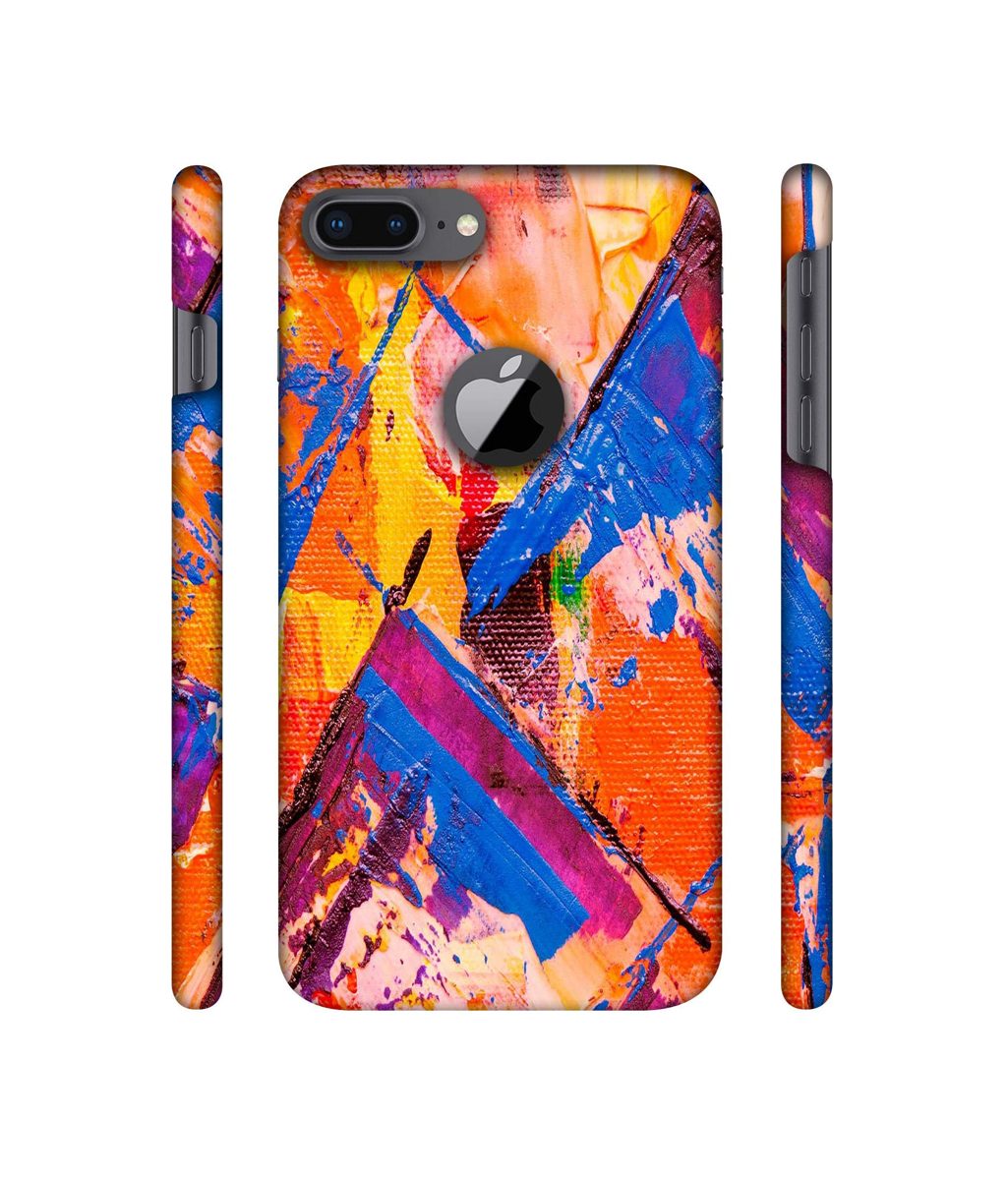 Amazon Brand - Solimo Designer Barfi Shape Multicolor Texture 3D Printed Hard Back Case Mobile Cover for Apple iPhone 8 Plus (with Logo Cut)