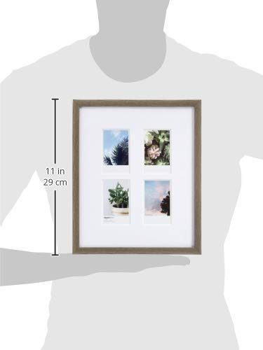 AmazonBasics Photo Frame for use with Instax - 4-Opening - 3.25"x2", Barnwood