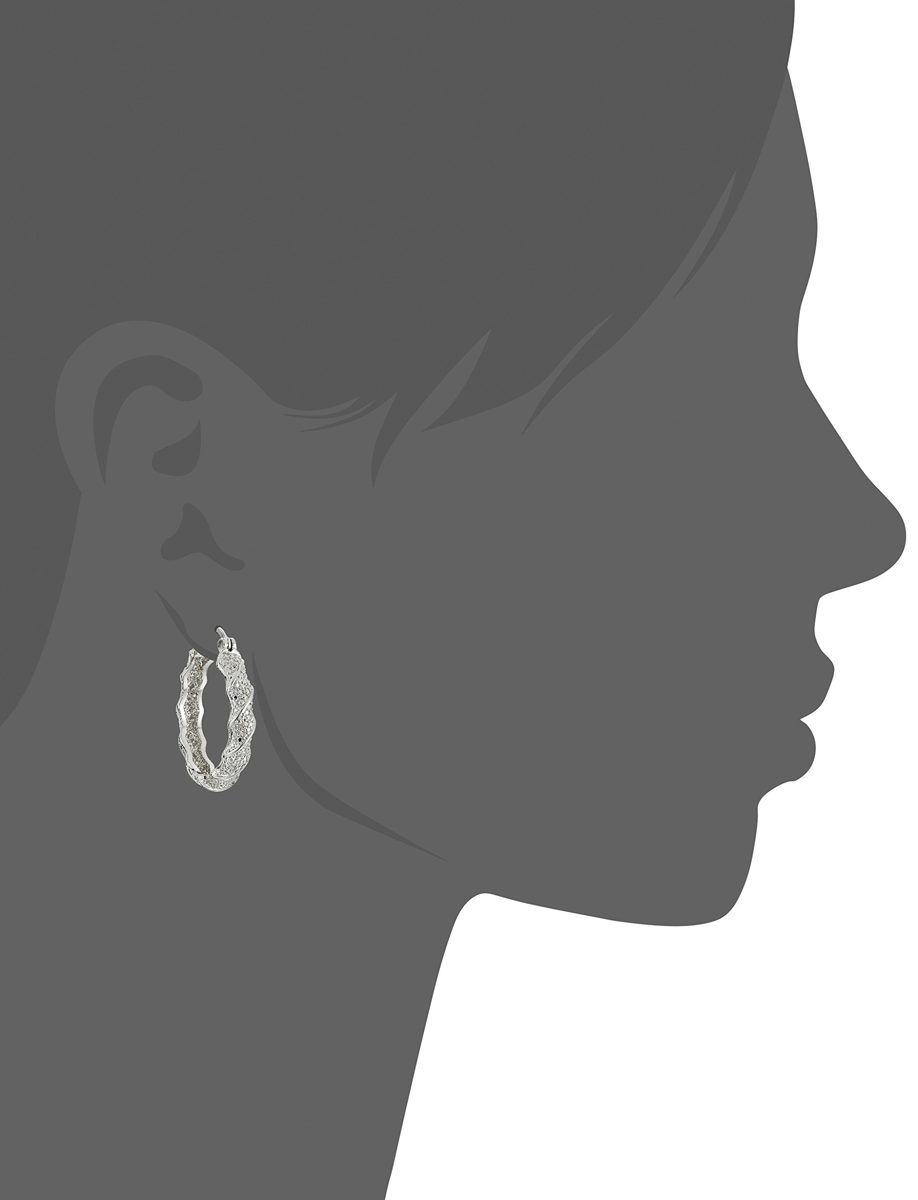 Plated Bronze Diamond Accent Twisted Hoop Earrings