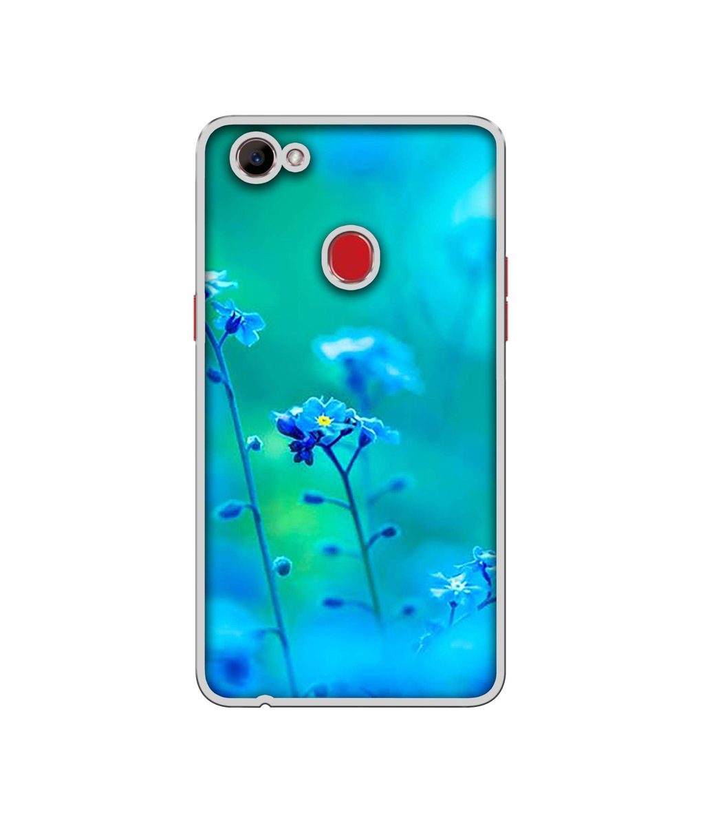 Amazon Brand - Solimo Designer Blue Flower UV Printed Soft Back Case Mobile Cover for Oppo F7