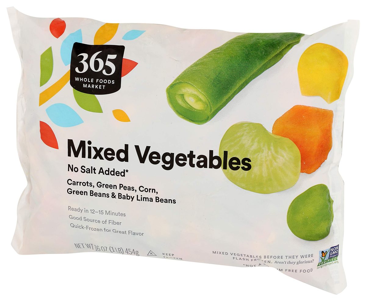 365 Everyday Value, Vegetable Medley (Carrots, Peas, Green Beans, Corn, and Baby Lima Beans), No Salt Added, 16 oz, (Frozen)