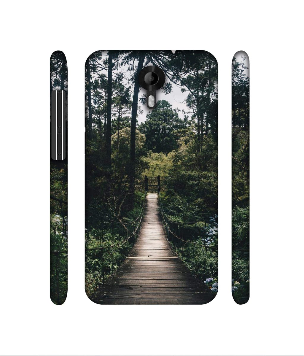 Amazon Brand - Solimo Designer Wooden Bridge 3D Printed Hard Back Case Mobile Cover for Micromax Canvas Nitro 4G E455