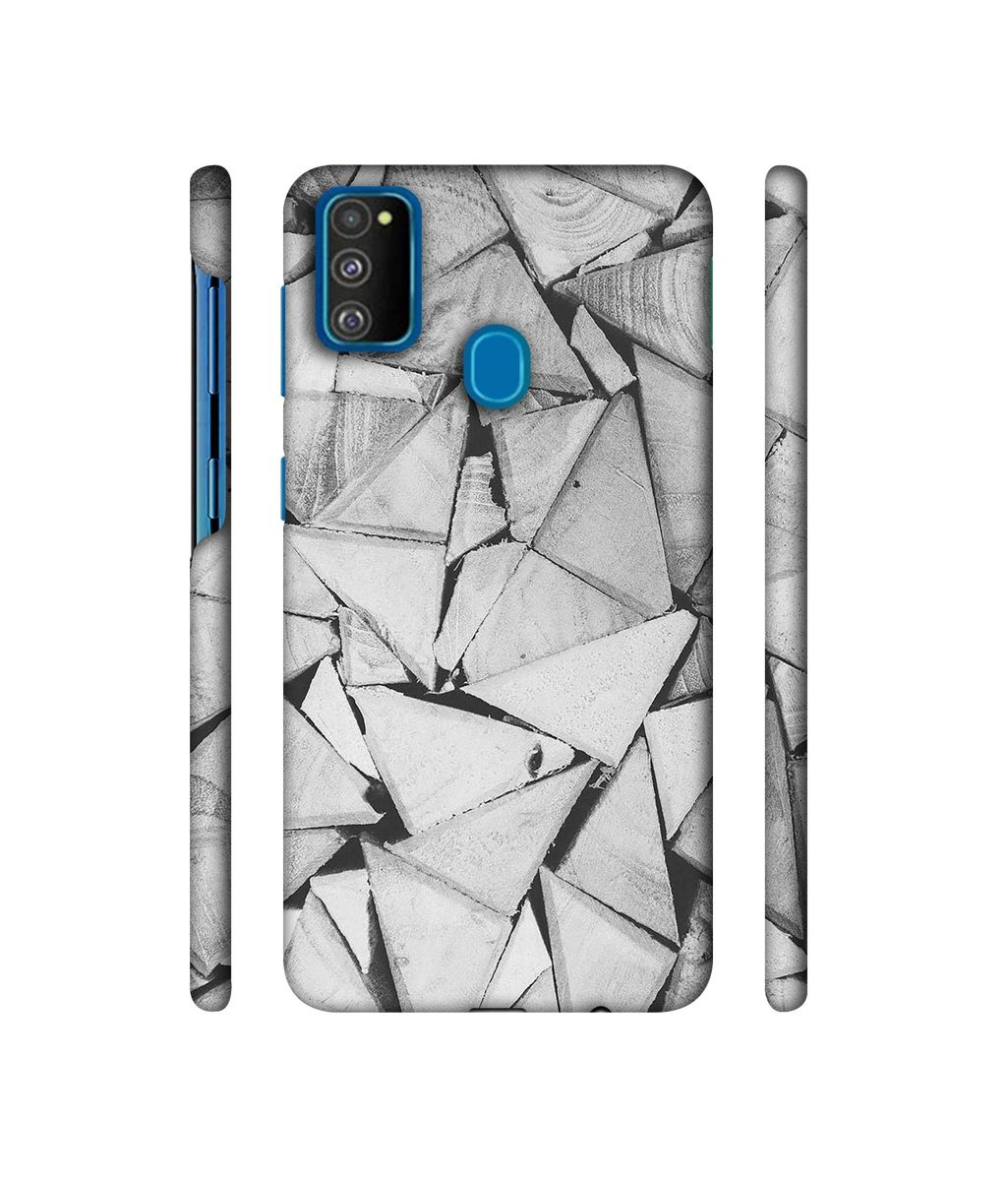 Amazon Brand - Solimo Designer Wooden Triangles 3D Printed Hard Back Case Mobile Cover for Samsung Galaxy M21 / M30s