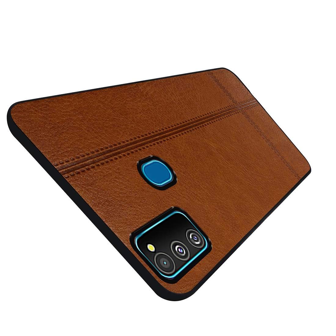 Amazon Brand - Solimo Leather Mobile Cover for (Soft & Flexible Back case), for Samsung Galaxy M21 / M30s (Brown)
