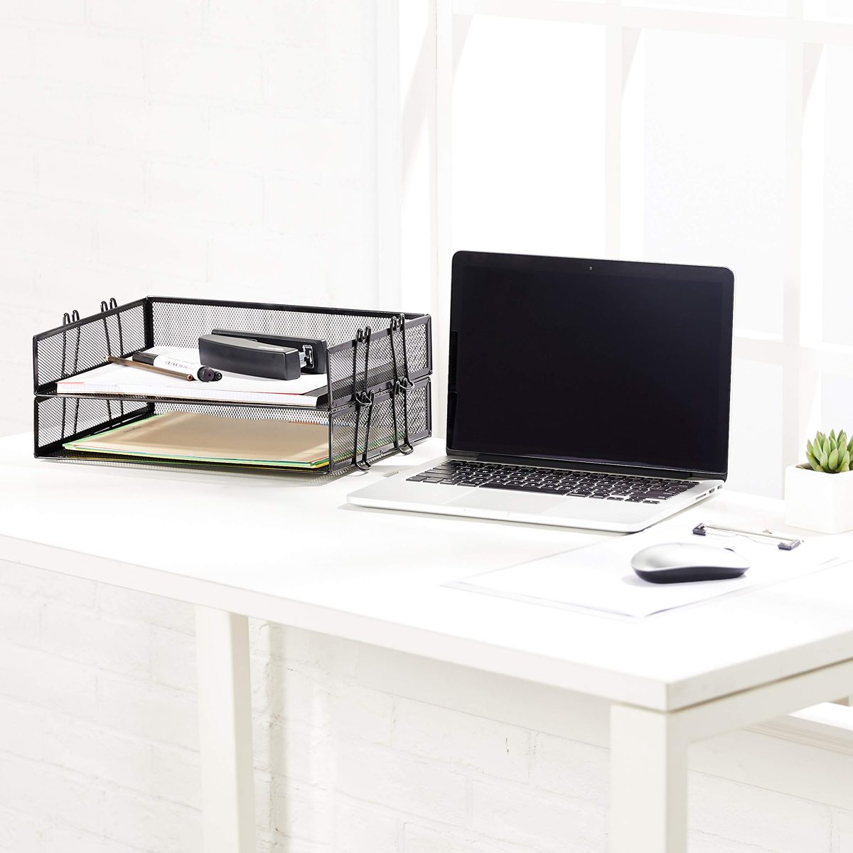AmazonBasics Two-tier stackable letter tray organiser.