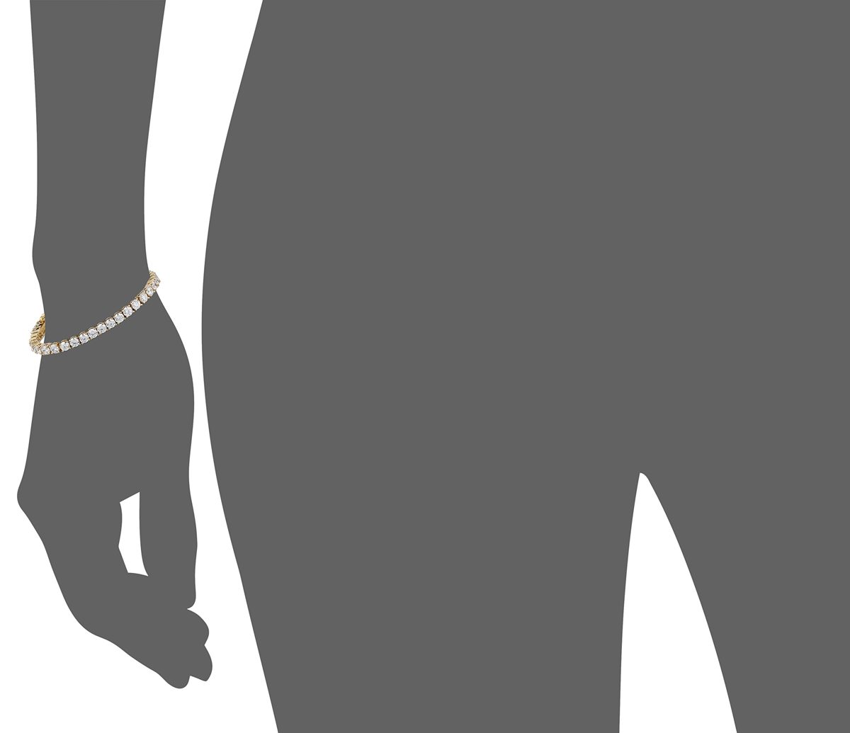 Yellow Gold Plated Sterling Silver Tennis Bracelet set with Round Cut Swarovski Zirconia (16.77 cttw), 7.25