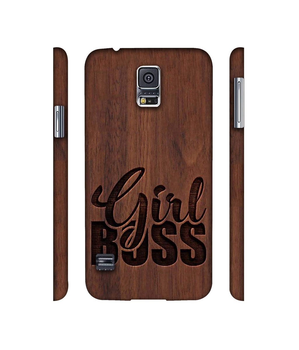 Amazon Brand - Solimo Designer Girl Boss On Wood 3D Printed Hard Back Case Mobile Cover for Samsung Galaxy S5 i9600
