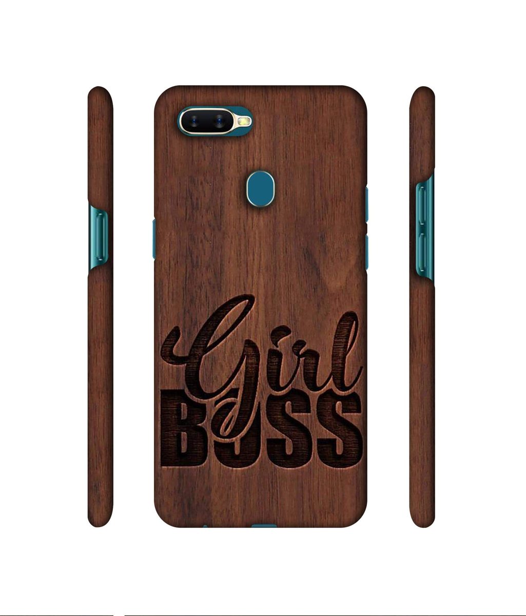 Amazon Brand - Solimo Designer Girl Boss On Wood 3D Printed Hard Back Case Mobile Cover for Oppo A7
