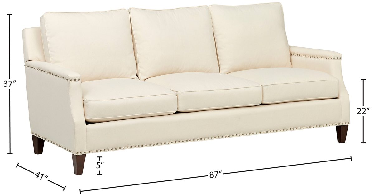 Amazon Brand – Stone & Beam Marin Studded Sofa, 87"W, Beige