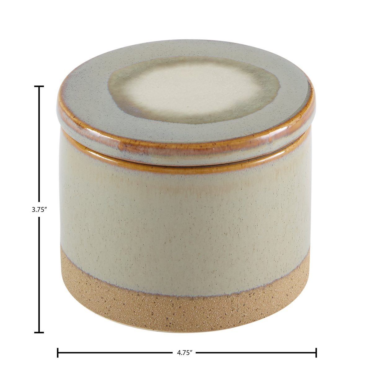 Amazon Brand – Stone & Beam Stoneware Round Decorative Jewelry Box - 3.75 x 4.75 Inches, Sage