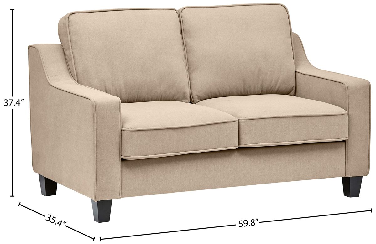 Amazon Brand – Stone & Beam Isabel Traditional Loveseat Sofa, 83.8"W, Tan