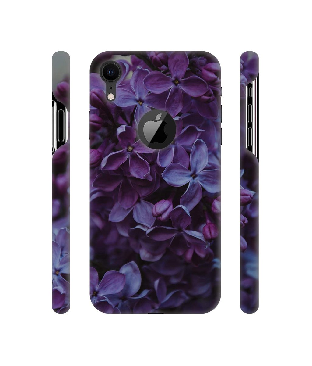 Amazon Brand - Solimo Designer Purple Flowers 3D Printed Hard Back Case Mobile Cover for Apple iPhone XR (Logo Cut)