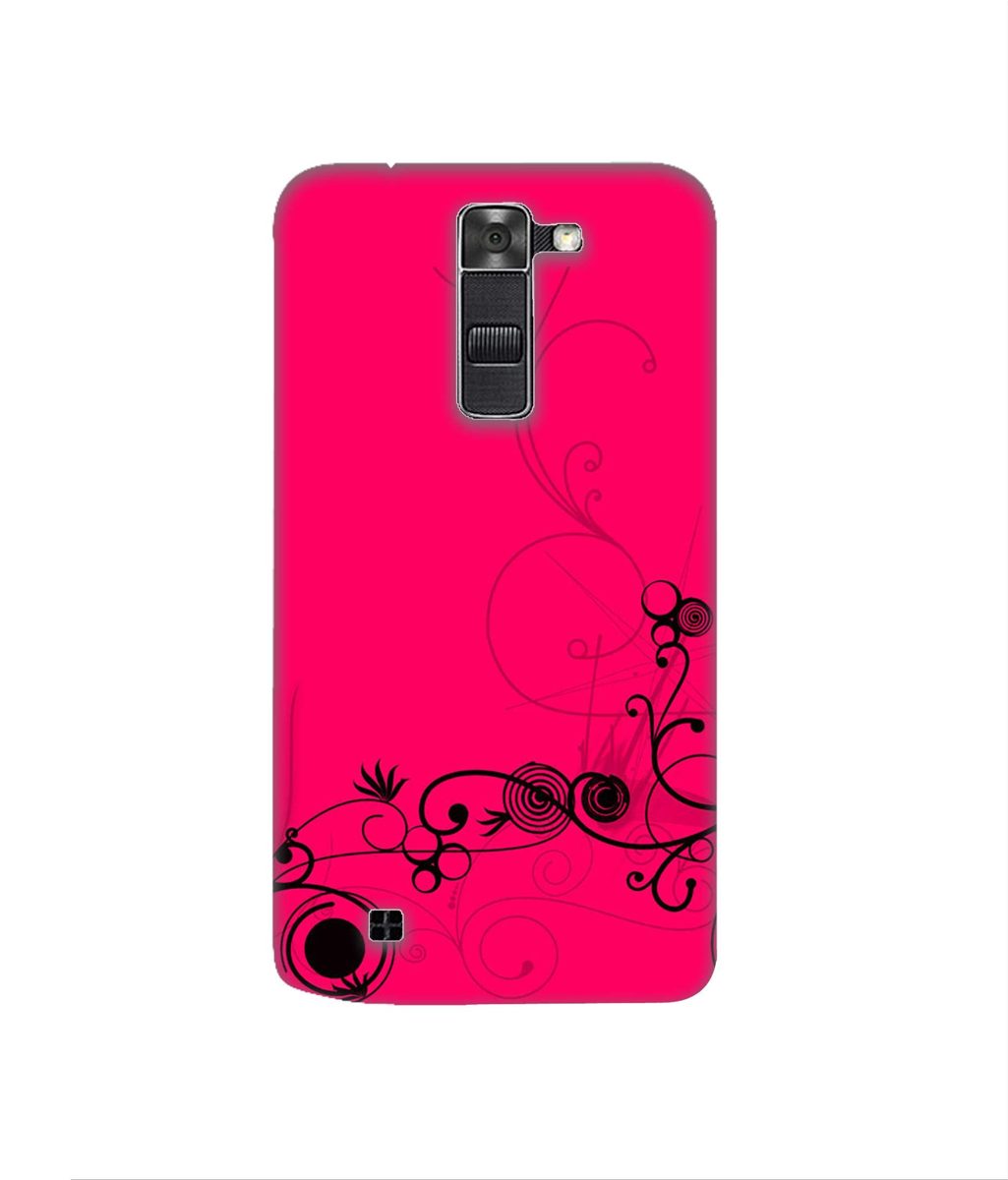 Amazon Brand - Solimo Designer Black Pattern on Pink 3D Printed Hard Back Case Mobile Cover for LG K7